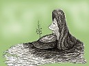 старый пень. интуитивная графика.