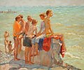 на дамбе. холст, масло. 50х60. 2009.