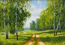 Вольная копия работы С.Басова-берёзовая роща
