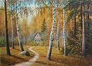 Избушка в осеннем лесу