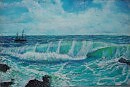 морской пейзаж с парусником