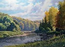 Картина маслом "НА РЕЧКЕ" холст, масло. 30х40см. 2018г.