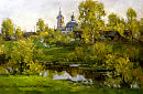 Майский вечер. Село 2009 двп.м 40х60 (05.21)